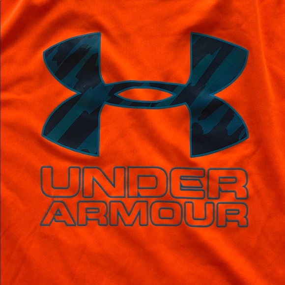 Under Armor YMD Neon Orange Crew Neck Shirt - Picture 3 of 7